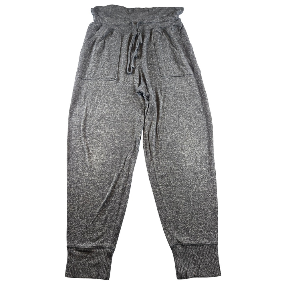 Aerie Charcoal Gray Marl Paperbag Waist‎ Jogger Sweatpants Pockets Large